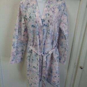 100% Cotton Floral Robe With Pockets S/M Classic Hotel Collection Pre-Owned